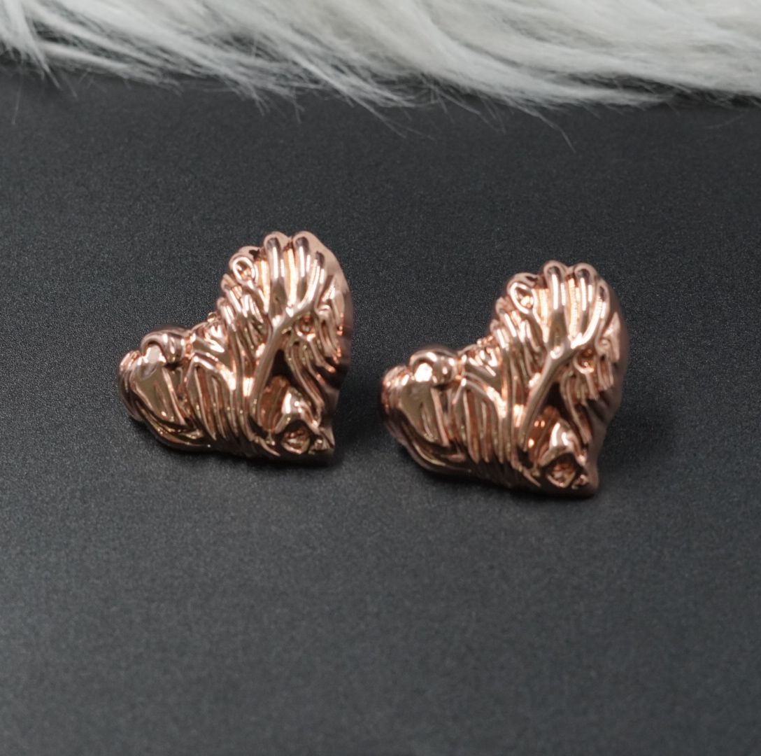 Miniatura 2 de ARETE RODIO CORAZON RAYITAS ROSADO